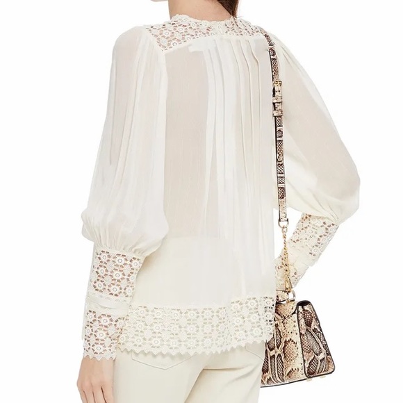 ZIMMERMANN silk + lace blouse IVORY size 6 - Picture 4 of 16